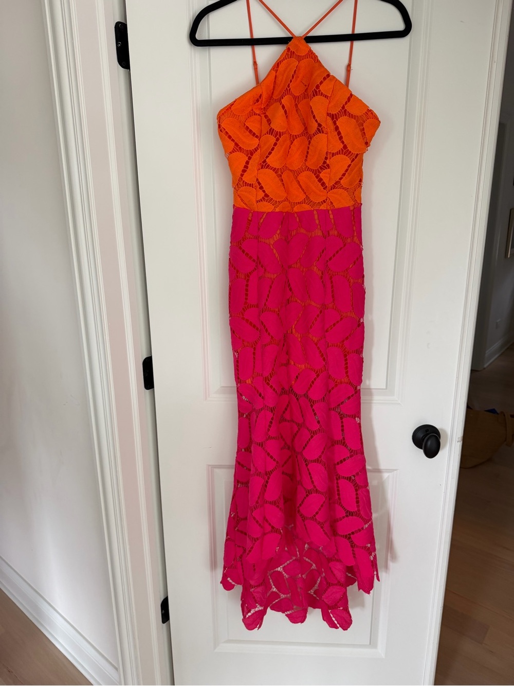 Vici Jaycie Colorblock Maxi Dress Pink Orange Small - Picture 4 of 9